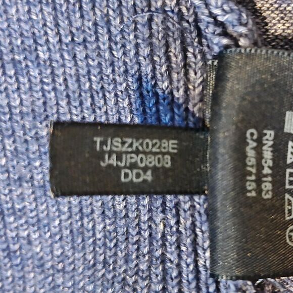 Tommy Hilfiger Sweater Jacket Womens Large Blue Quilted Moto Asym Zip Pockets - Picture 12 of 15